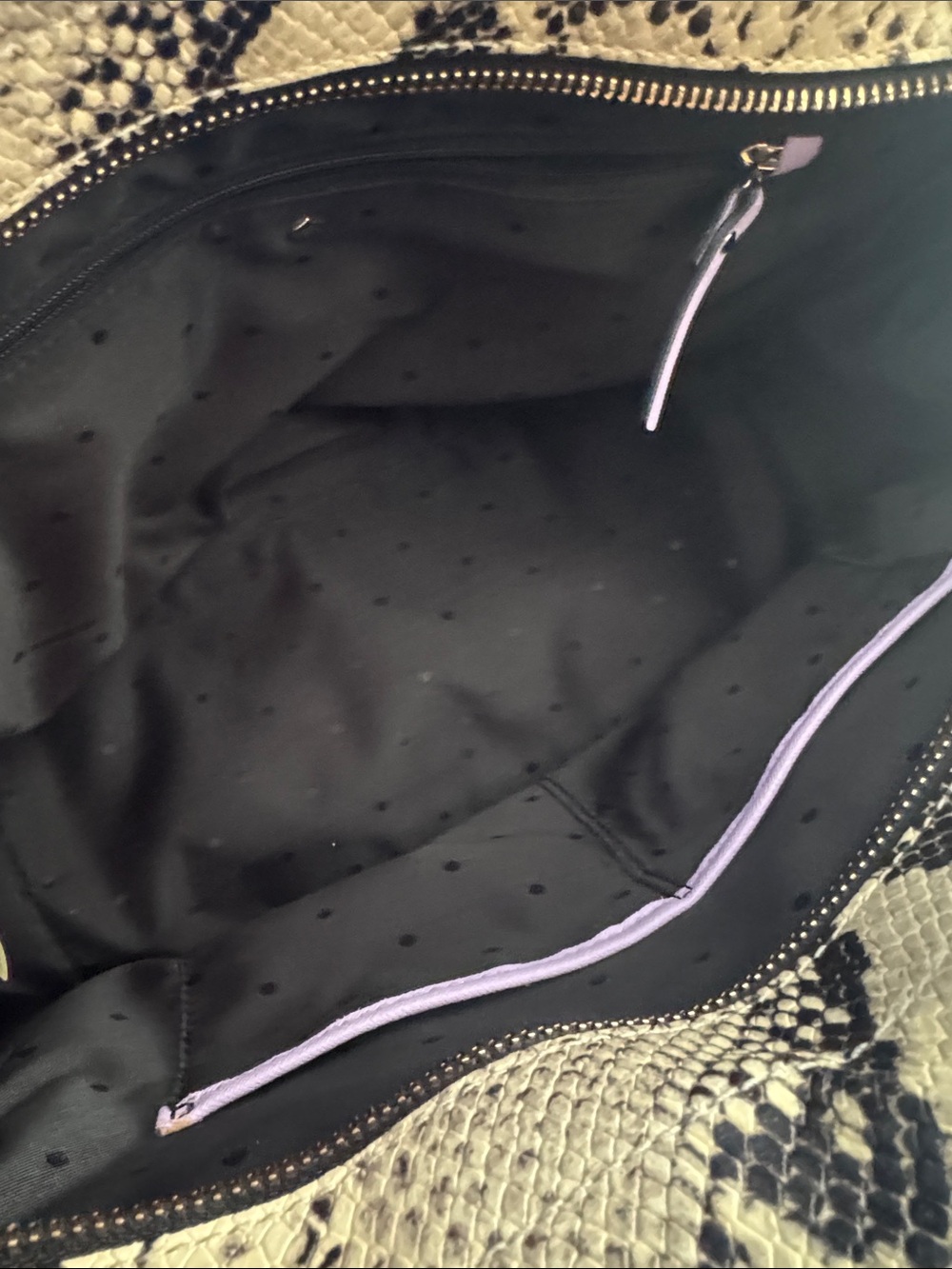 kate spade Lilac Satchel with Yellow Snake-Accent Trim - Picture 13 of 16